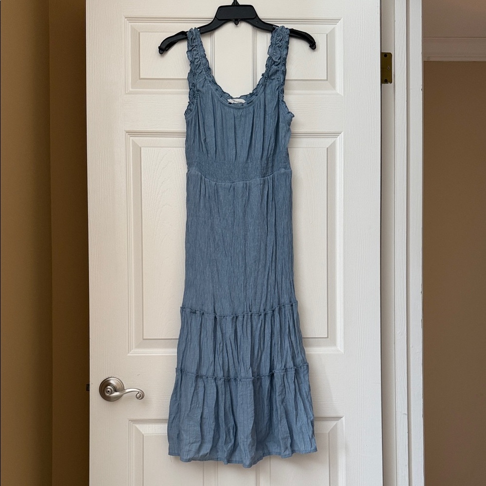 Lucky Brand Blue Tiered Midi Dress Size M